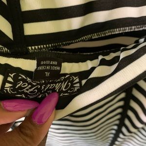 White and black pencil skirt